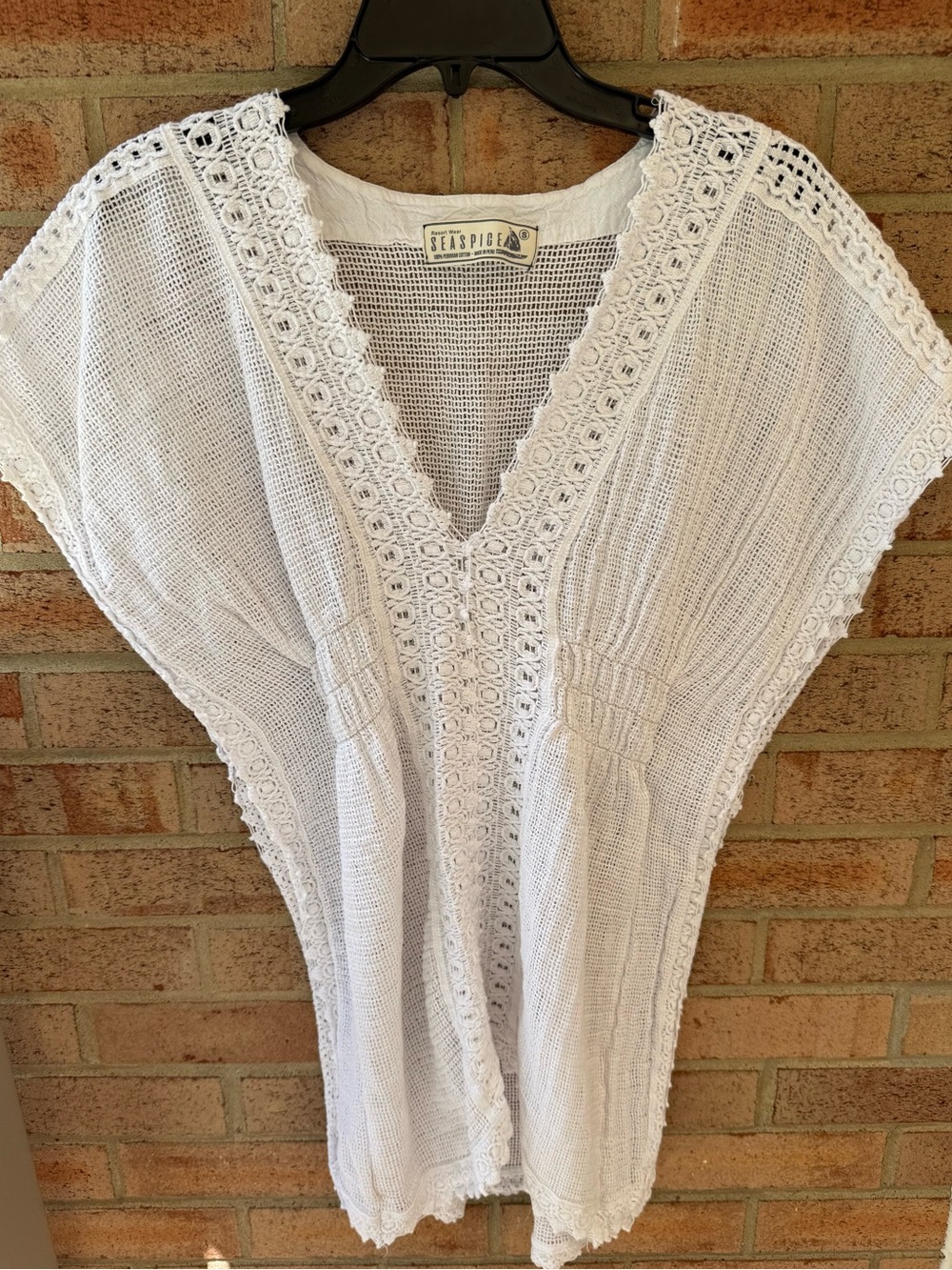 Seaspice White Crochet V-Neck Swim Coverup